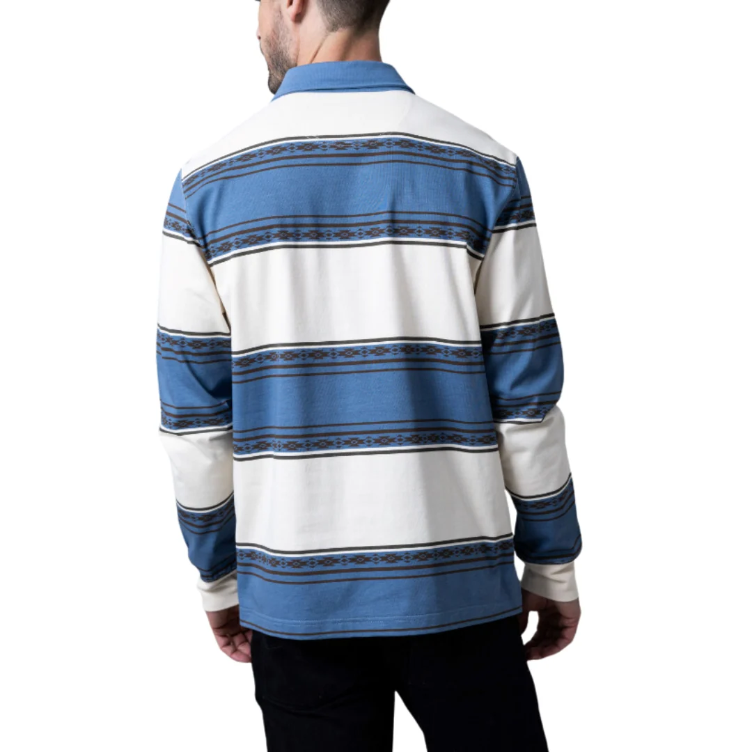 Men's Blue Adobe Rugby Long Sleeve Shirt MSH0000089 - Image 2