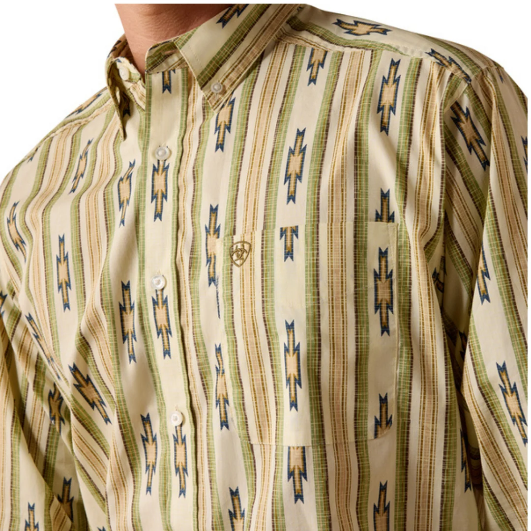 Men's Almond Oil Stripe Serape Stephon Classic Fit Shirt 10073595 - Image 4