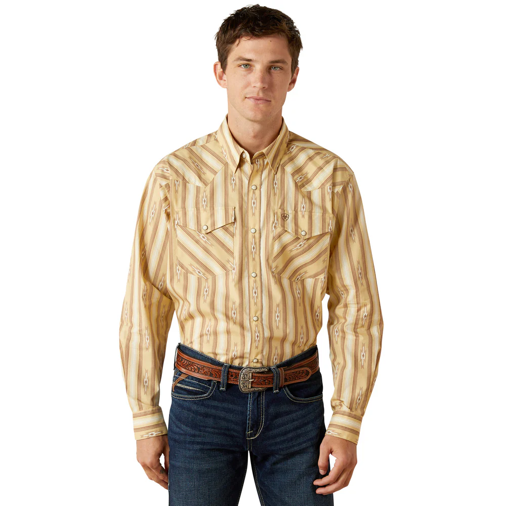 Ariat Men's Tommy Classic Fit Beige Shirt - Western Style 10062188