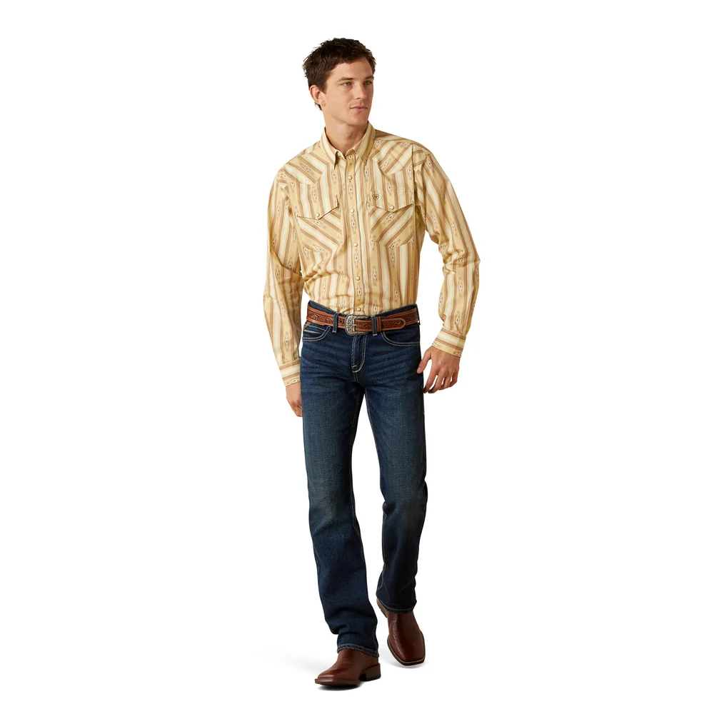Ariat Men's Tommy Classic Fit Beige Shirt - Western Style 10062188 - Image 4