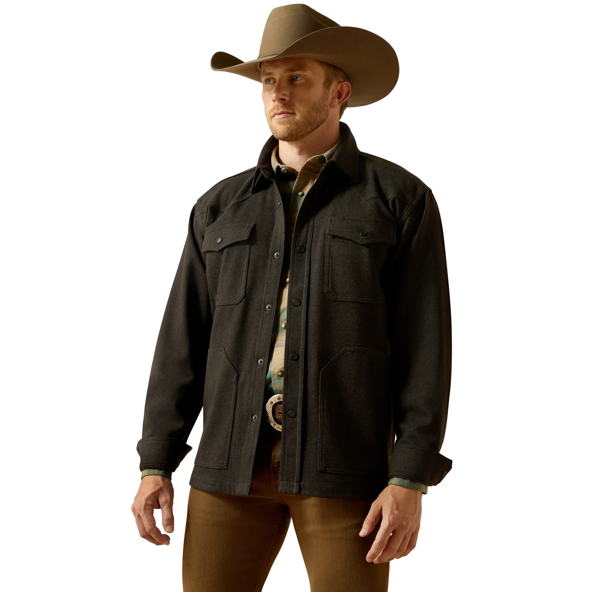 Men's Black Cattleman Snap Up Shirt Jacket 10062440