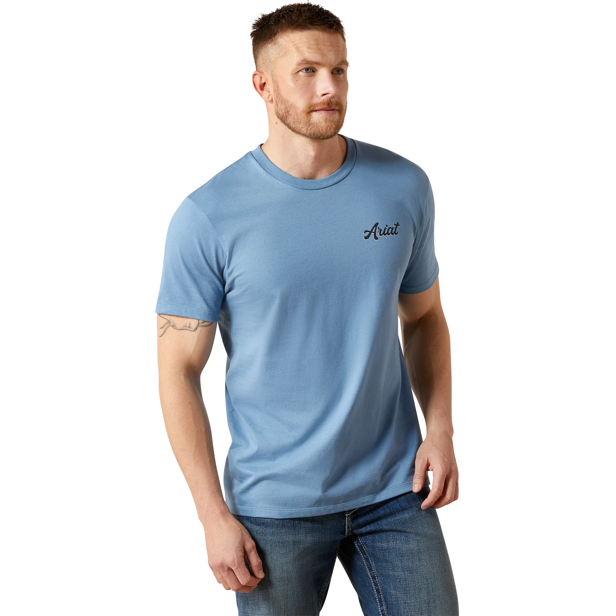 Men's Blue Ariat Cattle Co. T-Shirt 10065896 - Image 2