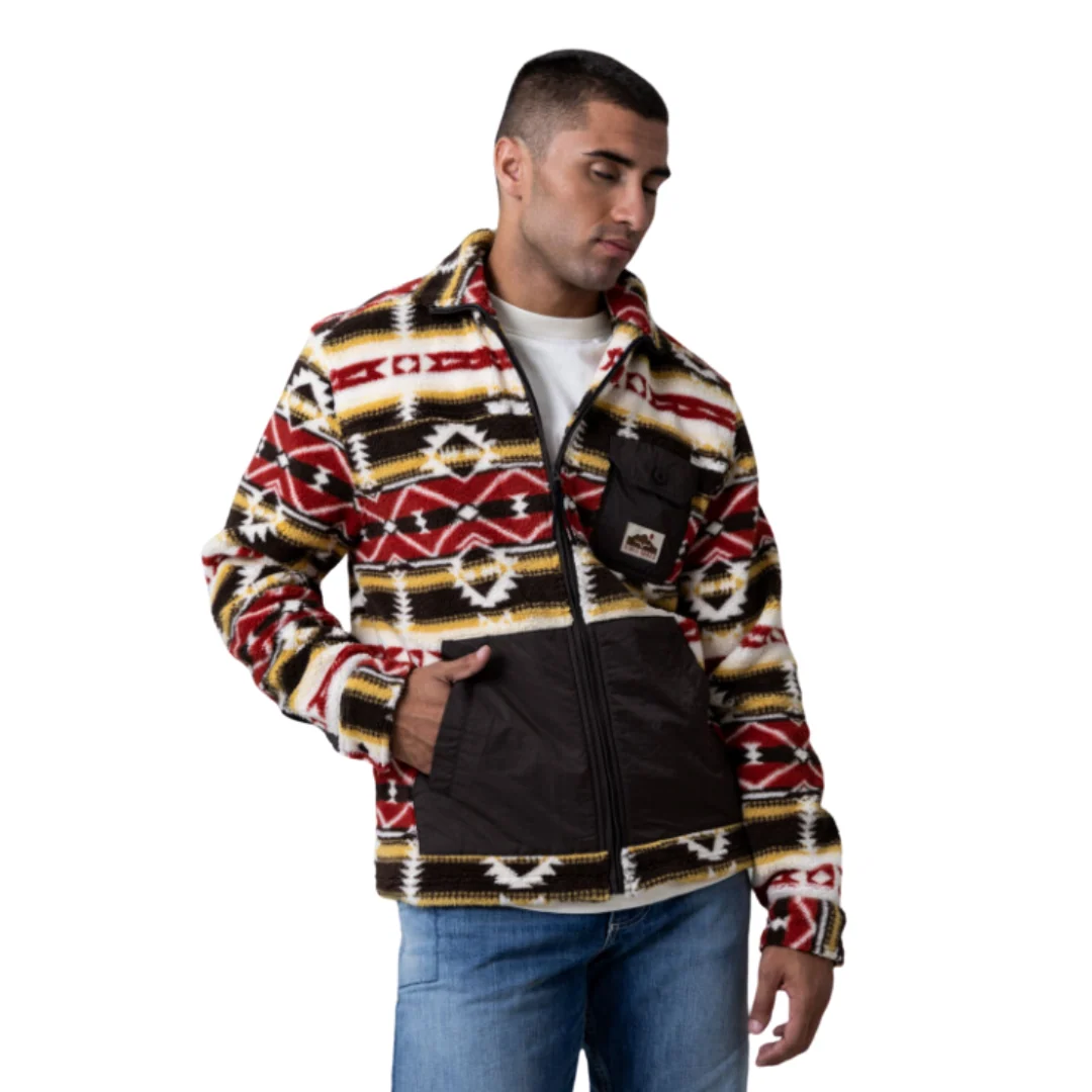 Men's Brown Aztec Fleece Sweatshirt MSW0000026 - Image 3