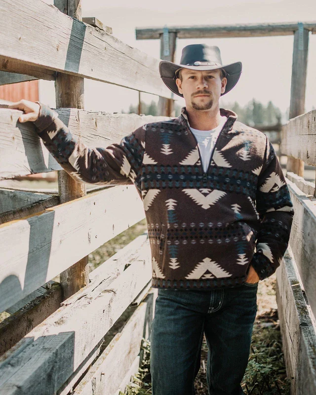 Men's Brown Charlie Henley Jacket By Outback 48736 - Image 3