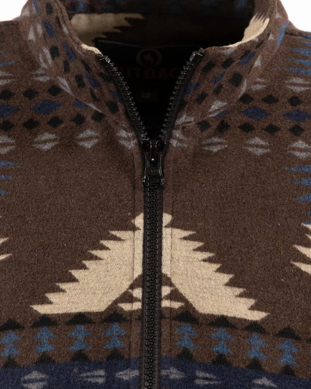 Men's Brown Charlie Henley Jacket By Outback 48736 - Image 5
