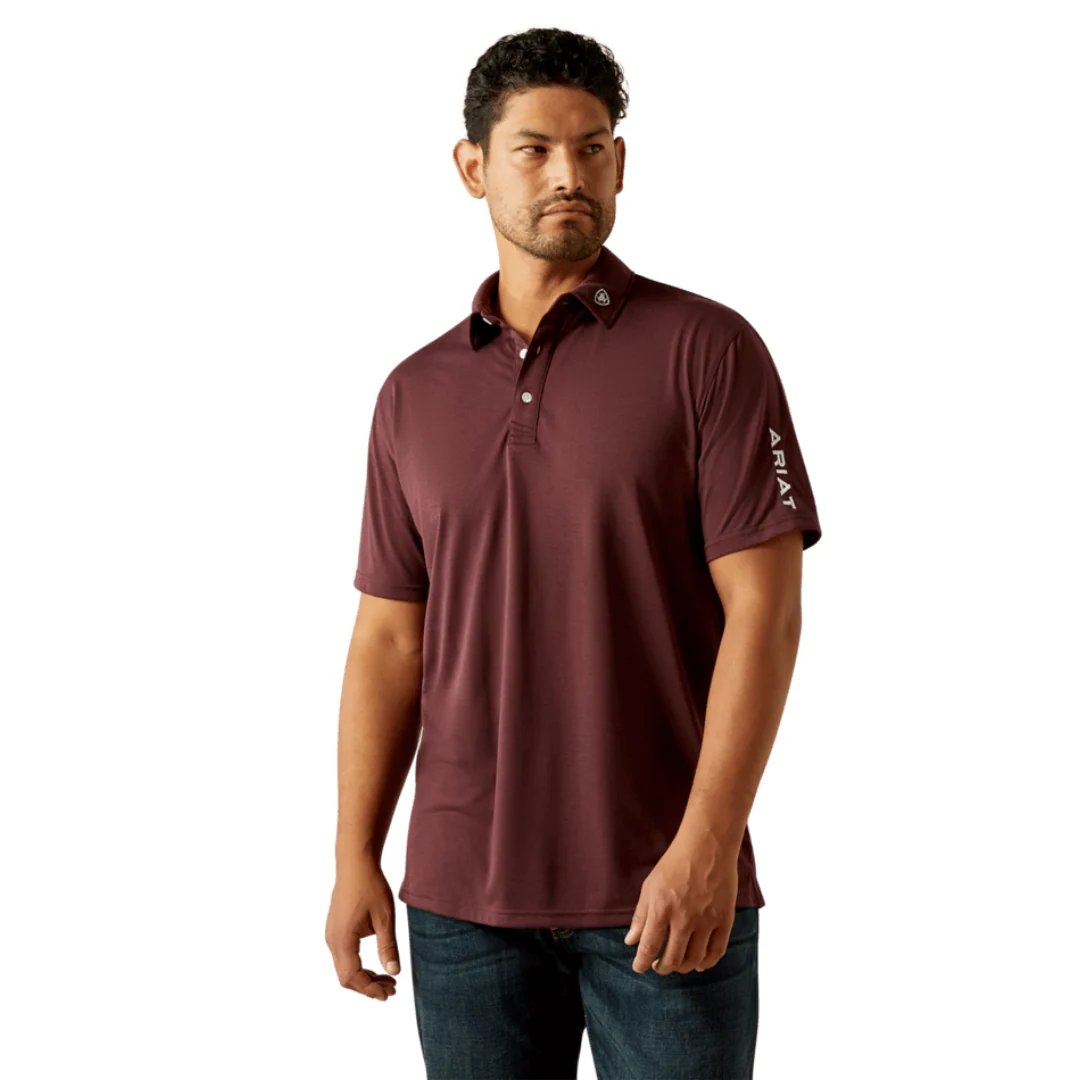 Men's Burgundy Team Logo Polo Shirt - 10058736