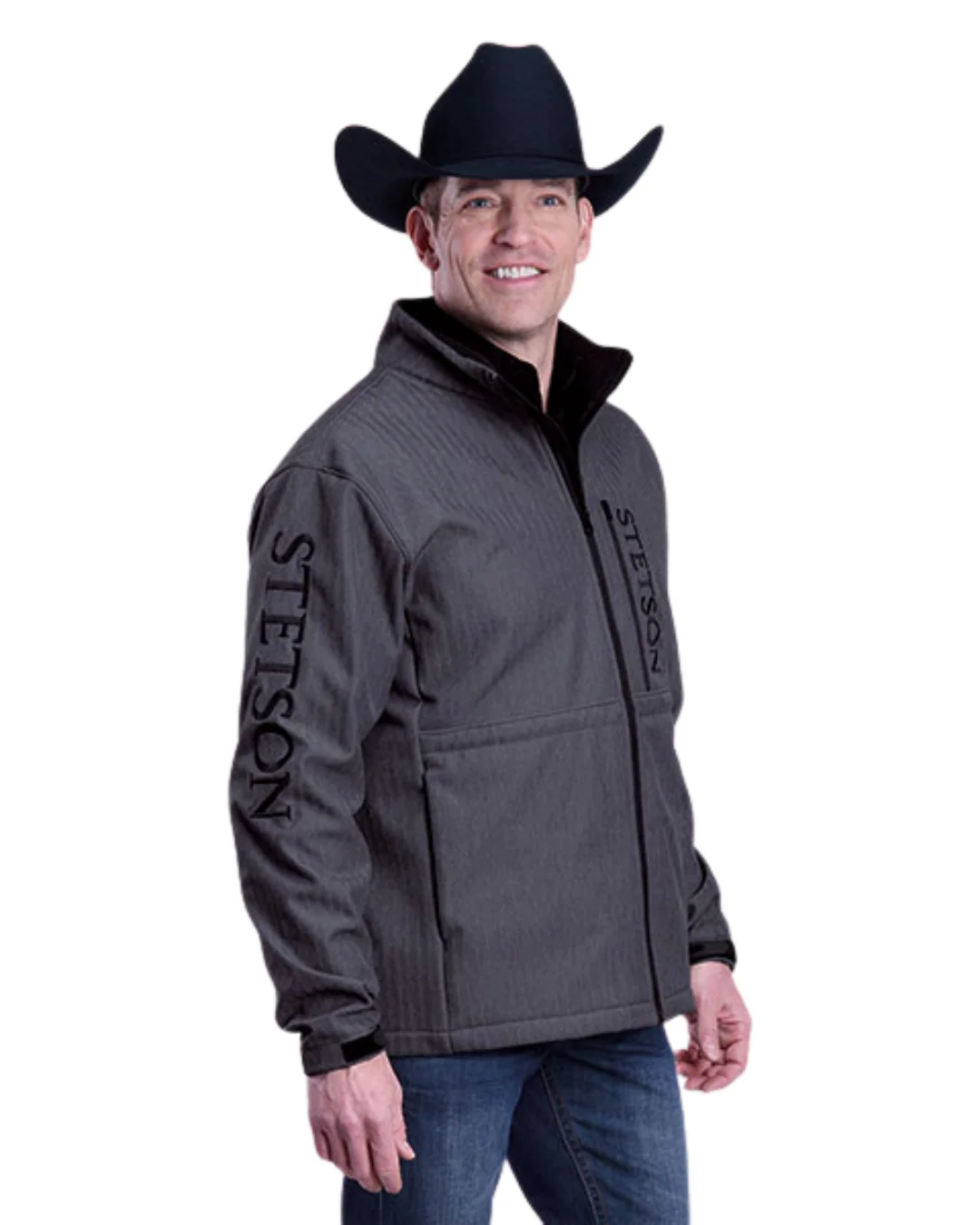Men's Charcoal Softshell Fleece Tech Jacket 1 1-097-0780-6195 GY