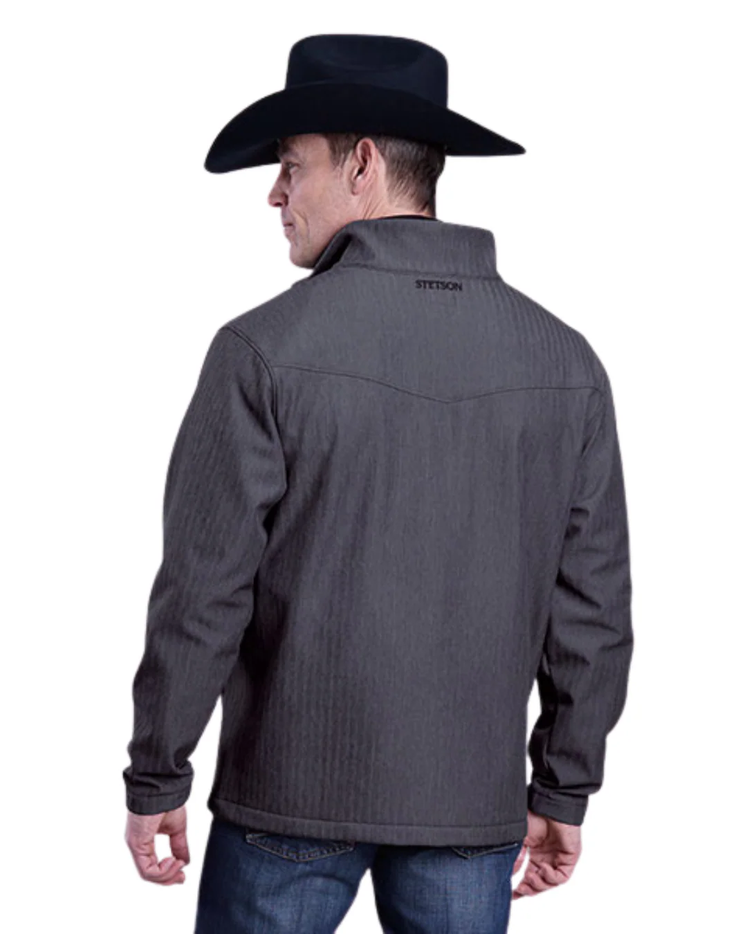 Men's Charcoal Softshell Fleece Tech Jacket 1 1-097-0780-6195 GY - Image 3