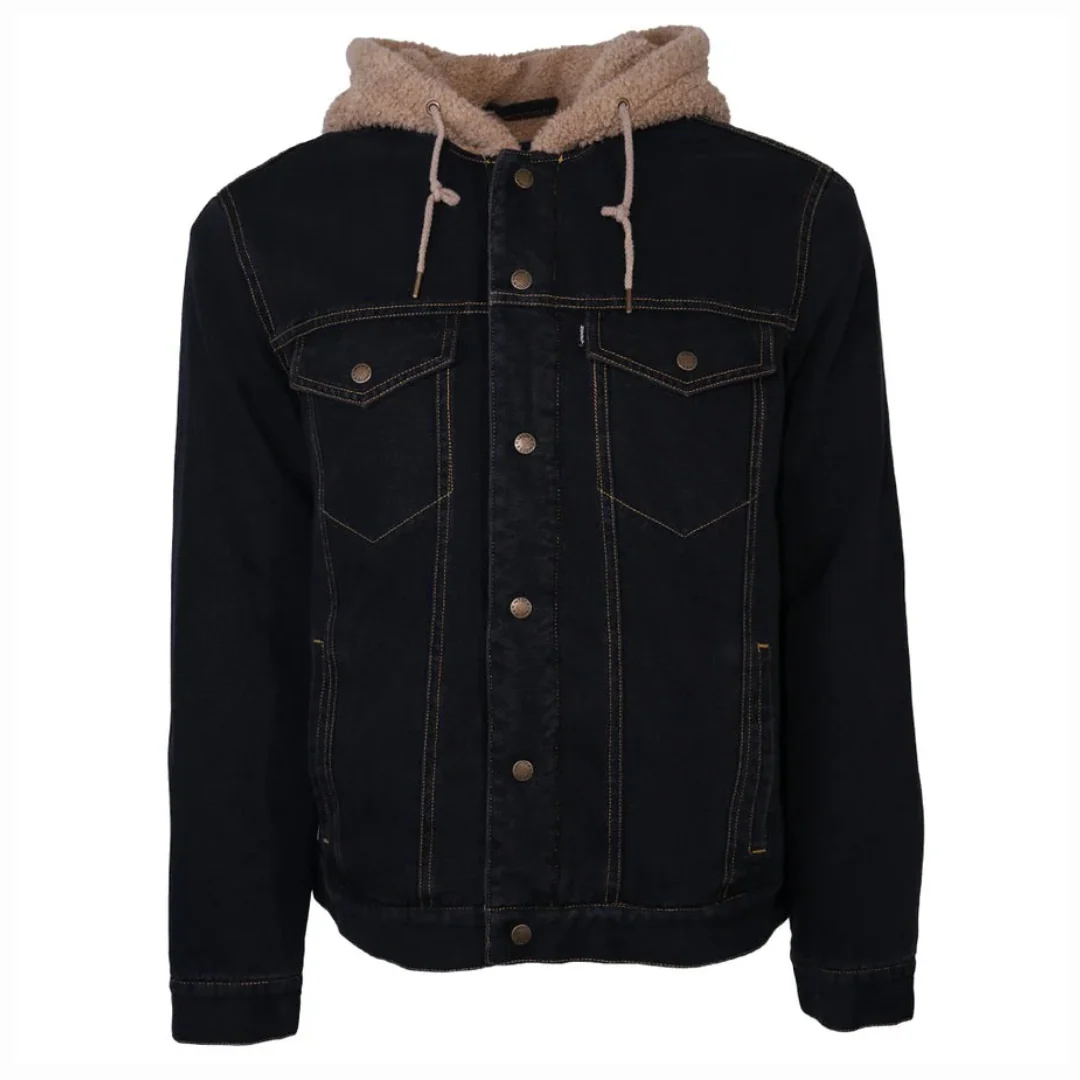 Men's Denim Black/Charcoal Denim Jacket HJ115BKDE - Image 2