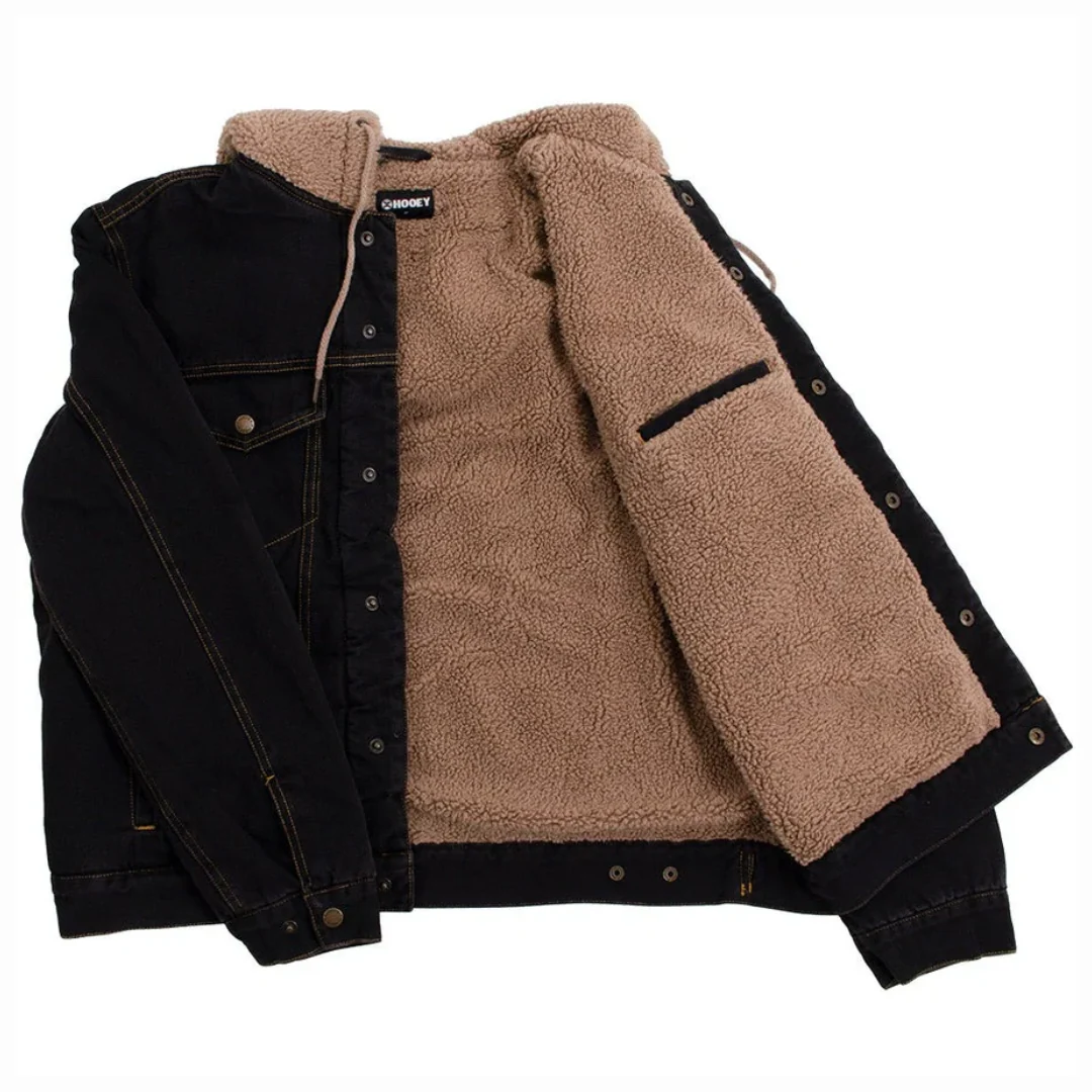 Men's Denim Black/Charcoal Denim Jacket HJ115BKDE - Image 4