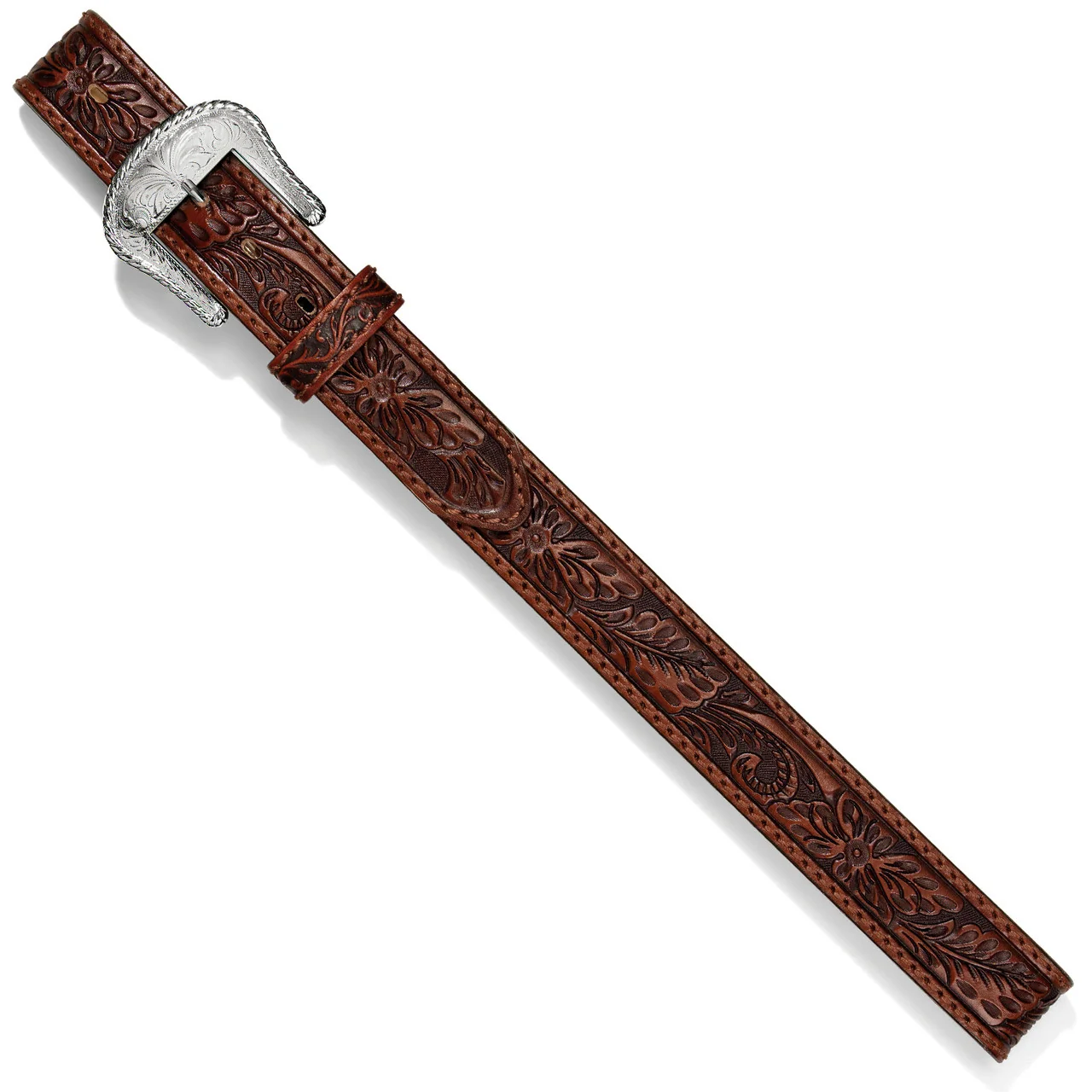Men's Floral Hand Tooled Leather Belt by Leegin C40065 - Image 3