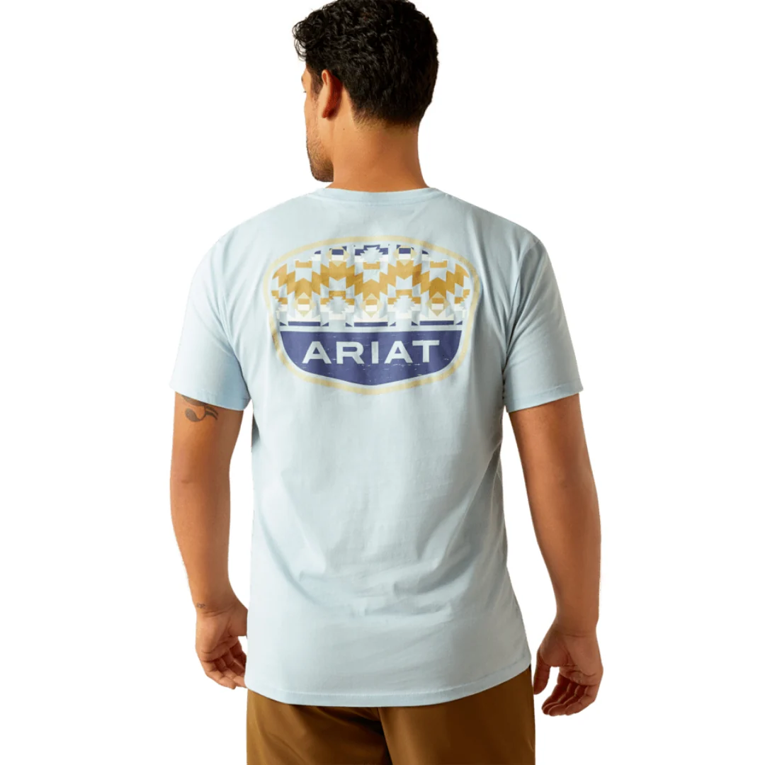 Men's Light Blue Ariat Ogden Valley Badge T-Shirt - 10058898