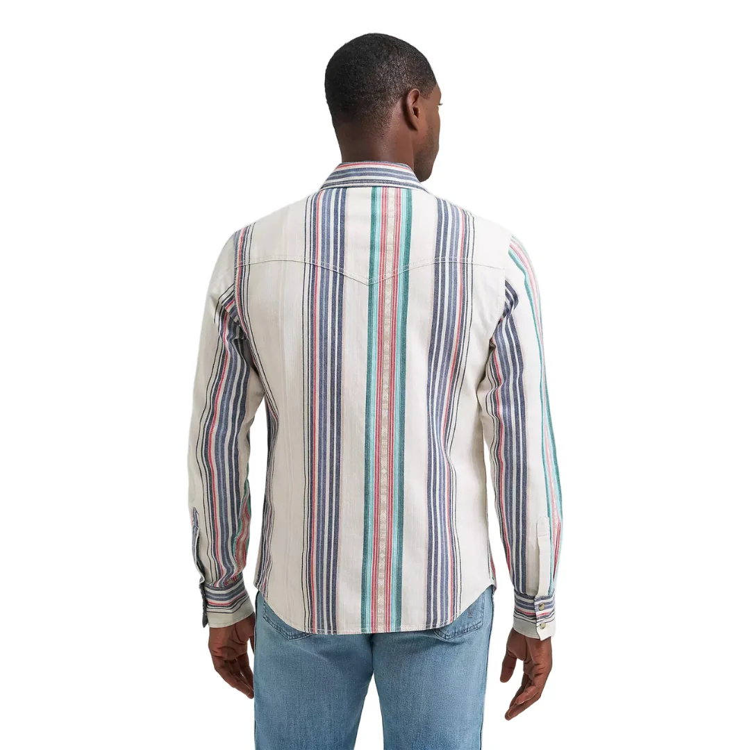 Men's Pastel Pop Wrangler Retro® Premium Stripe Western Snap Shirt 112378795 - Image 2