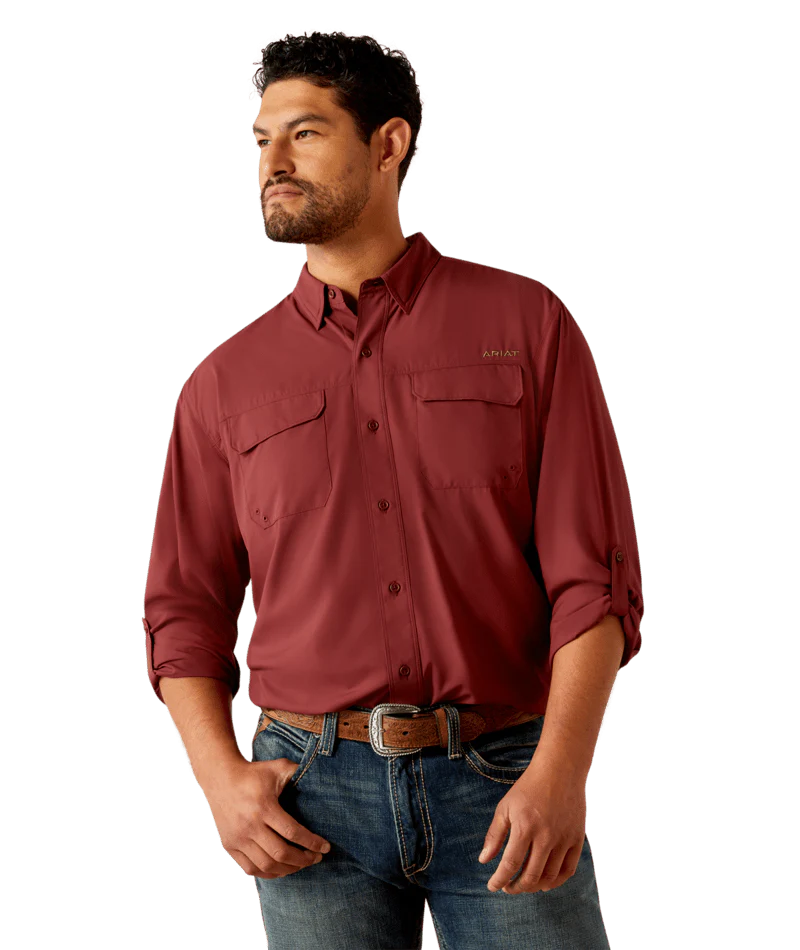 Men's Red VentTEK Outbound Classic Fit Long Sleeve Shirt