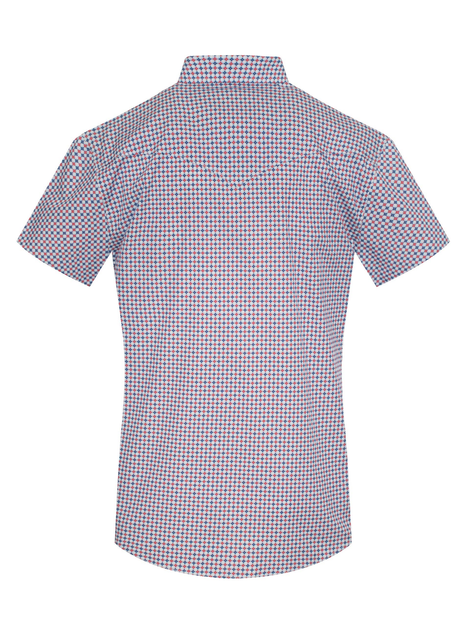 Men's Short Sleeve Pearl Snap Geo Print Shirt - Image 2