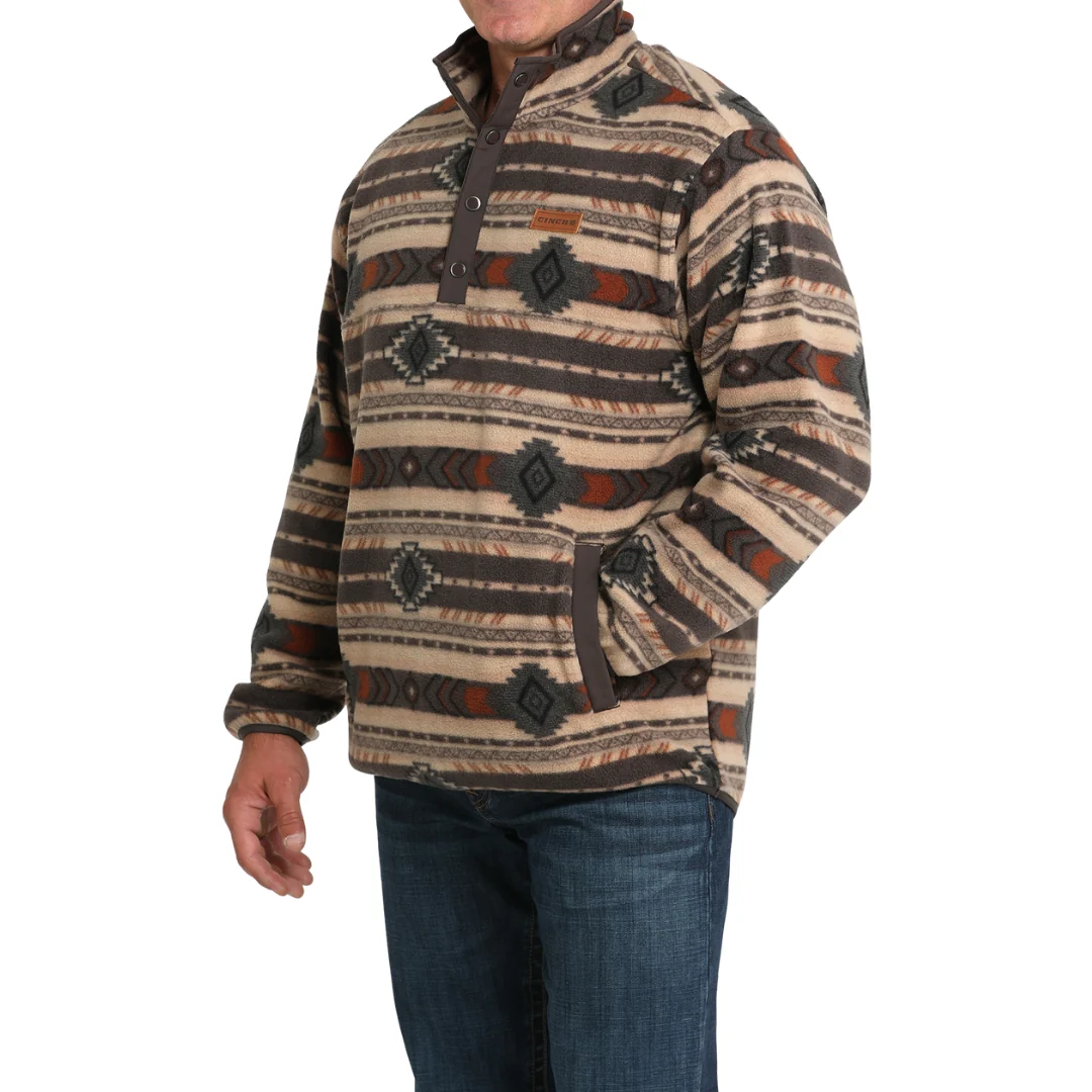 Men's Southwestern Print Polar Fleece Pullover MWK1514027