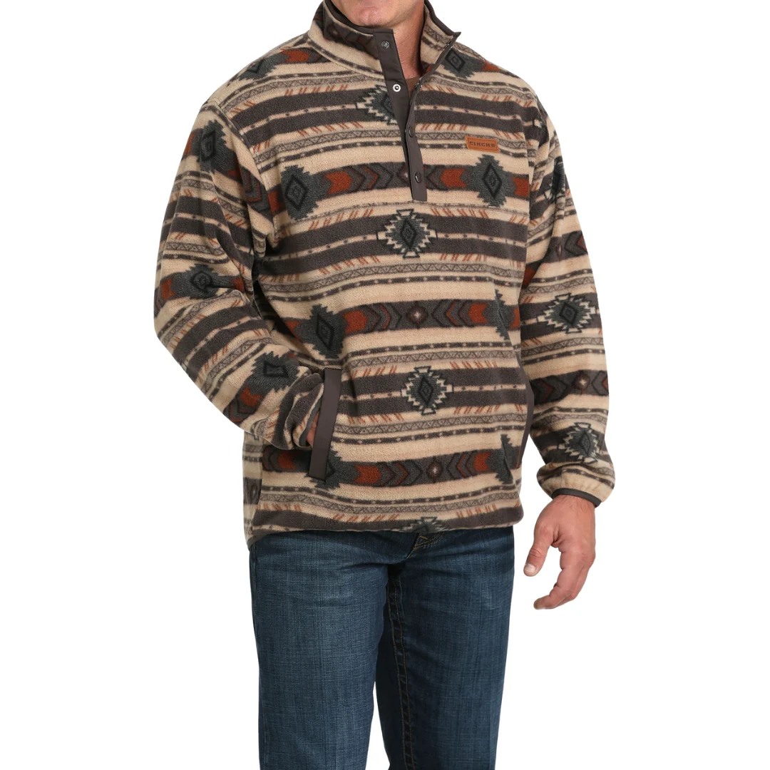 Men's Southwestern Print Polar Fleece Pullover MWK1514027 - Image 2
