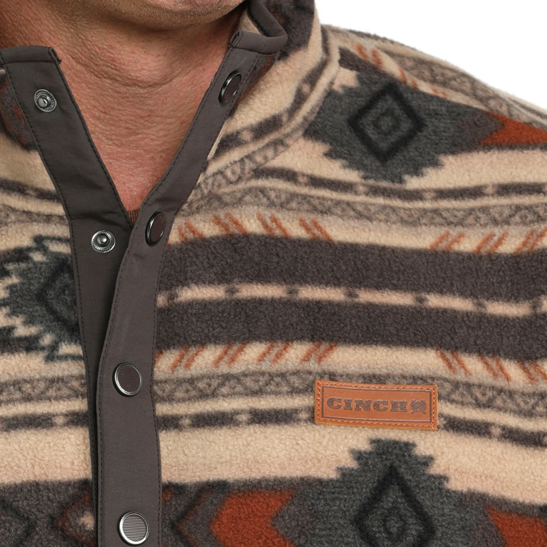 Men's Southwestern Print Polar Fleece Pullover MWK1514027 - Image 3
