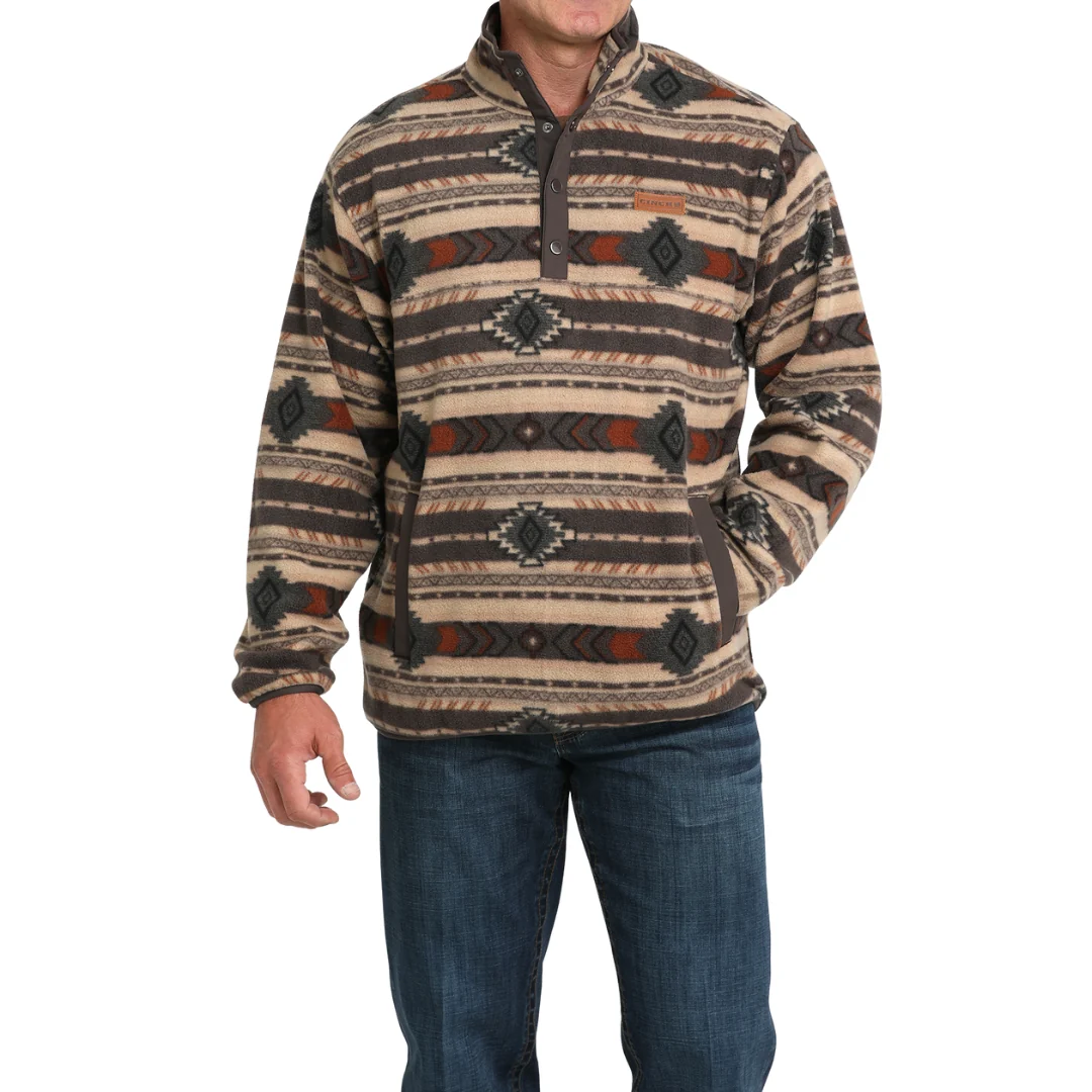 Men's Southwestern Print Polar Fleece Pullover MWK1514027 - Image 4