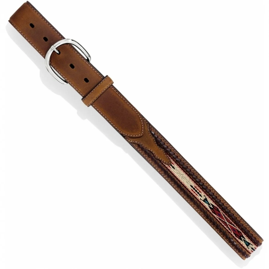 Men's Brown Lace Edge Ribbon Belt By Tony Lama 5A109 - Image 2
