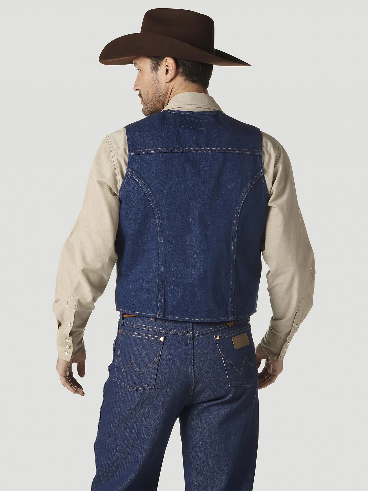 Men's Unlined Denim Vest by Wrangler 74130PW - Image 3
