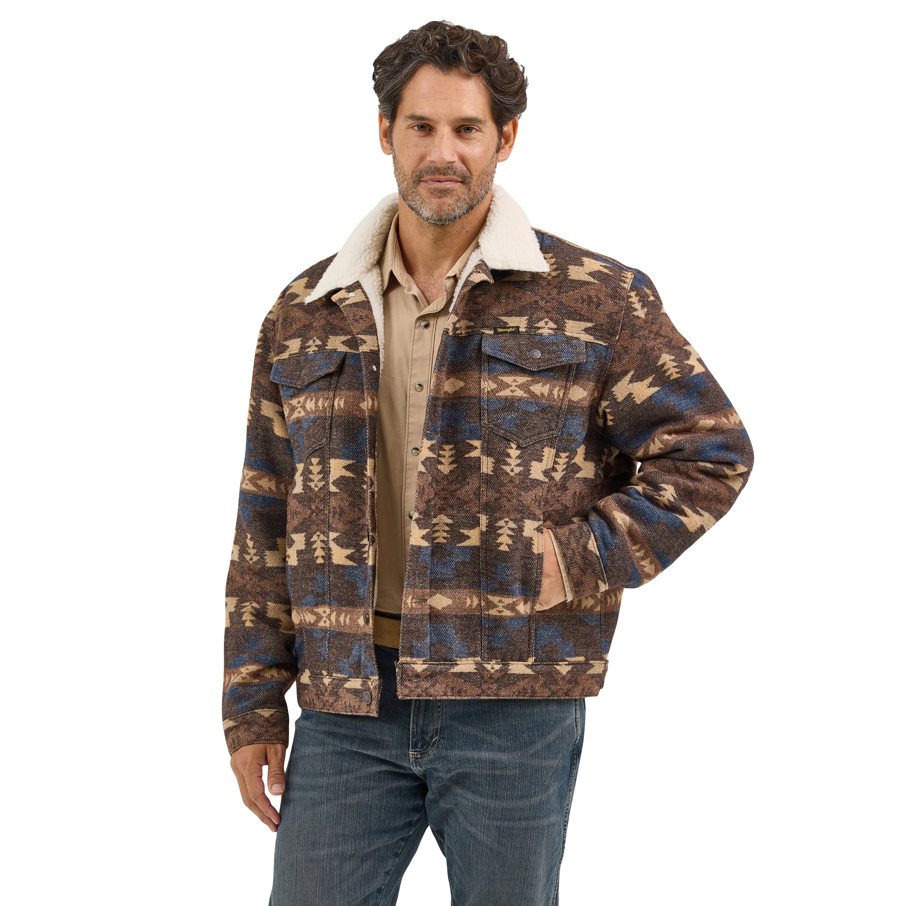 Men's Wrangler® Jacquard Jacket - Sherpa Lined 112368213