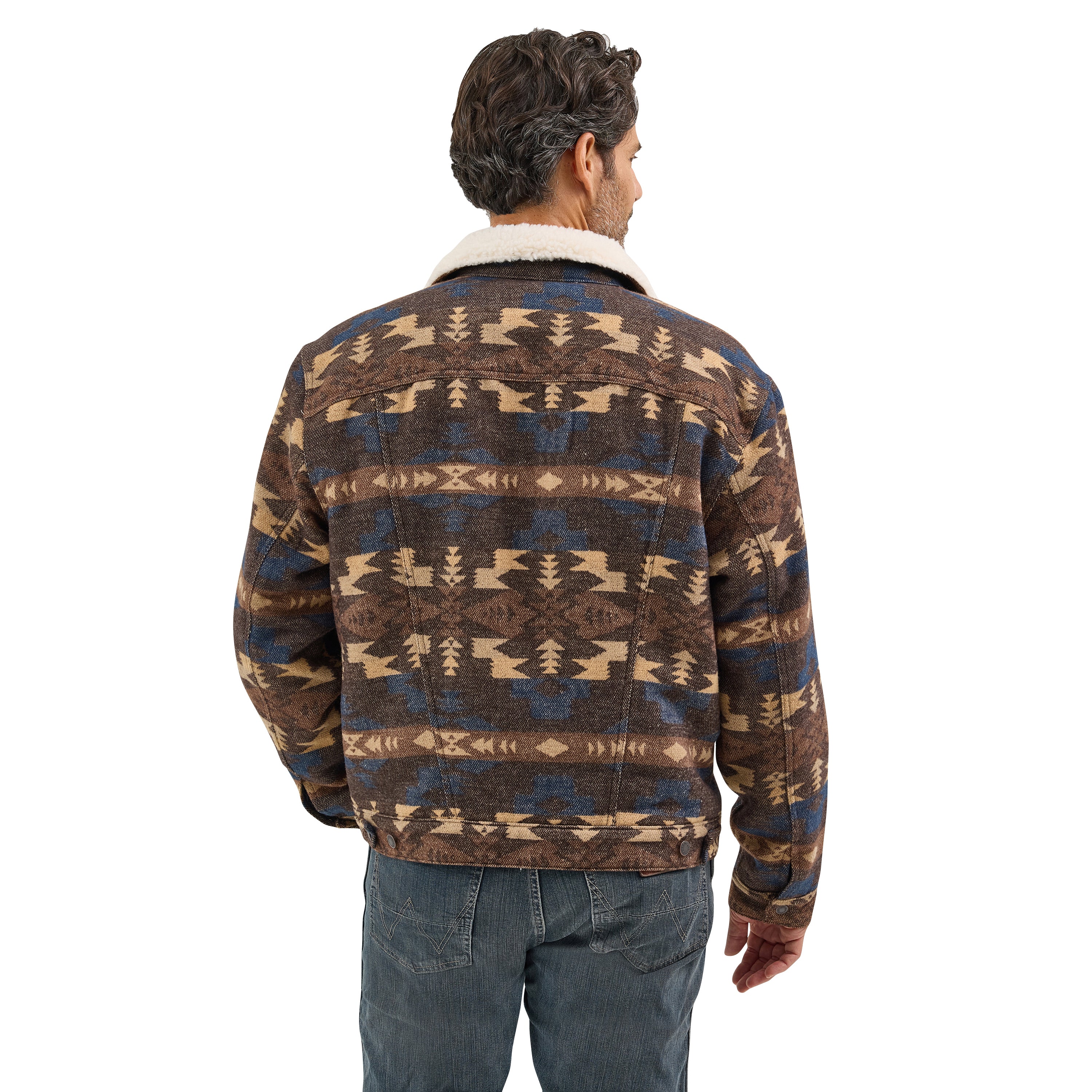 Men's Wrangler® Jacquard Jacket - Sherpa Lined 112368213 - Image 2