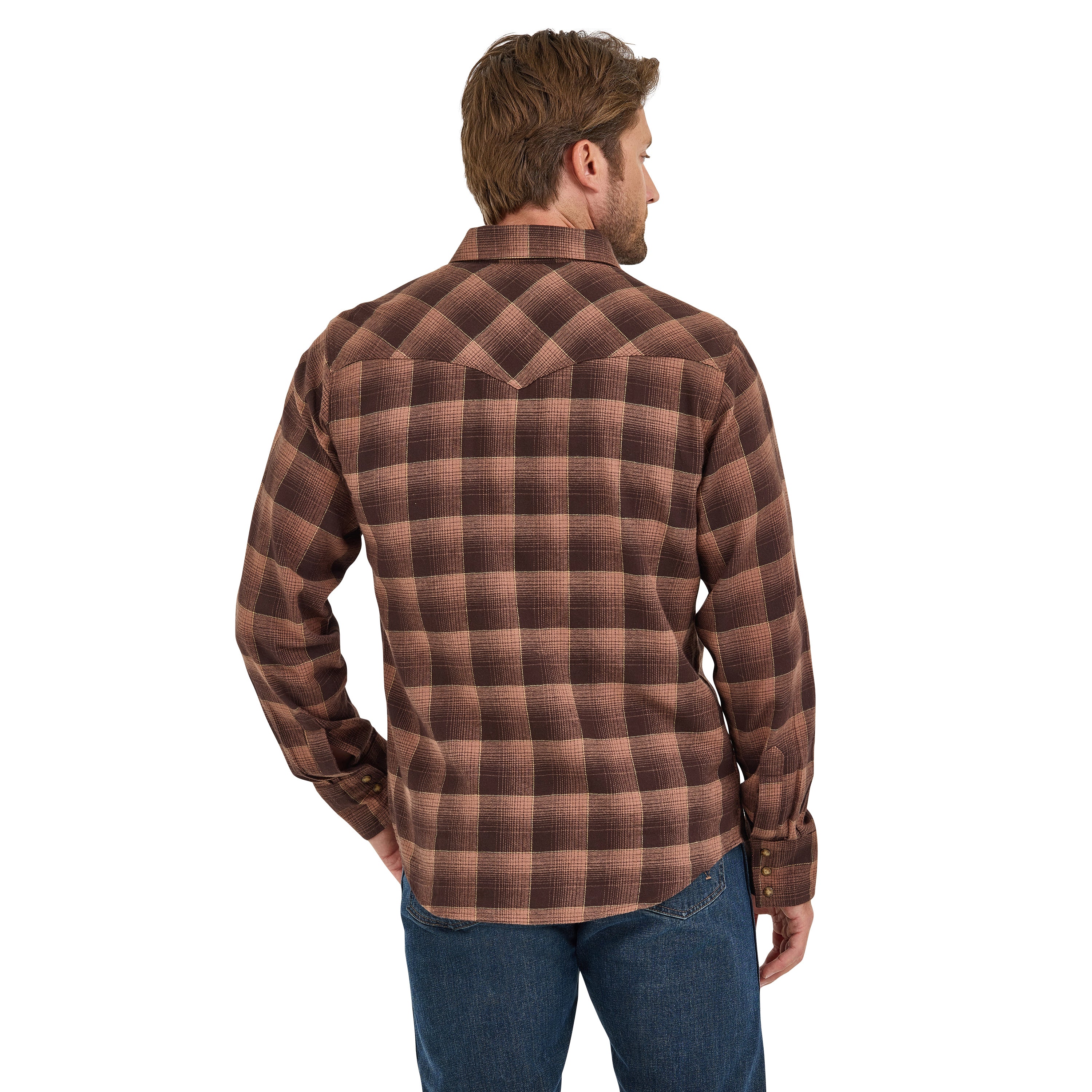 Men's Wrangler Retro® Flannel Long Sleeve Snap Shirt - Modern Fit 112368072 - Image 2