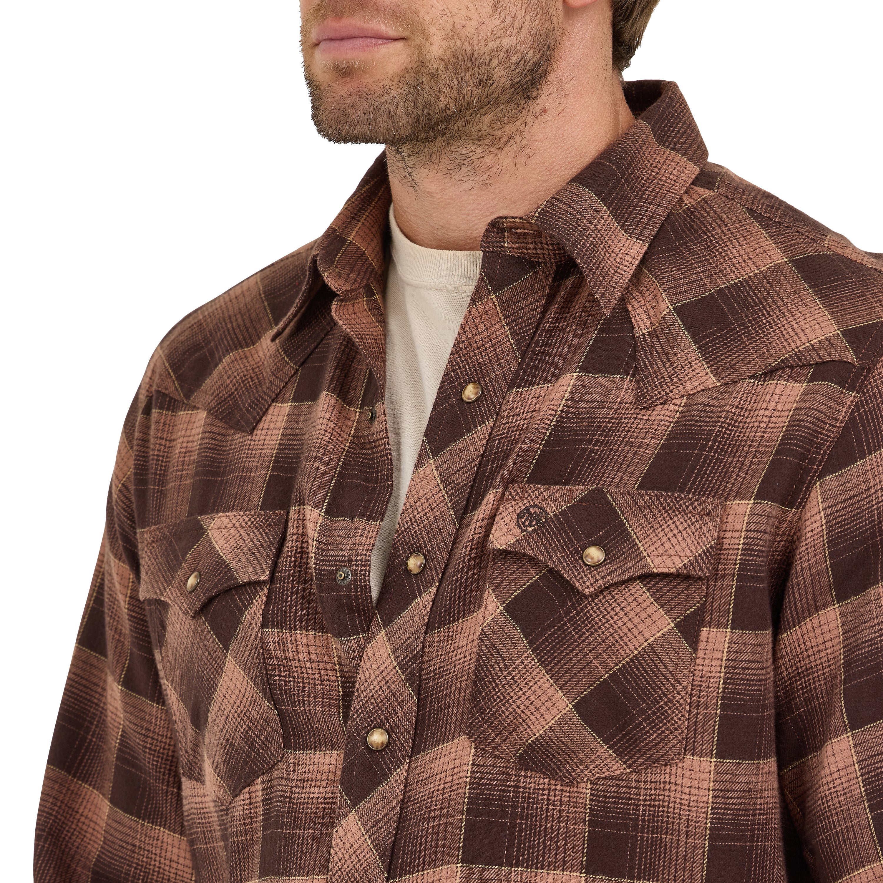 Men's Wrangler Retro® Flannel Long Sleeve Snap Shirt - Modern Fit 112368072 - Image 3