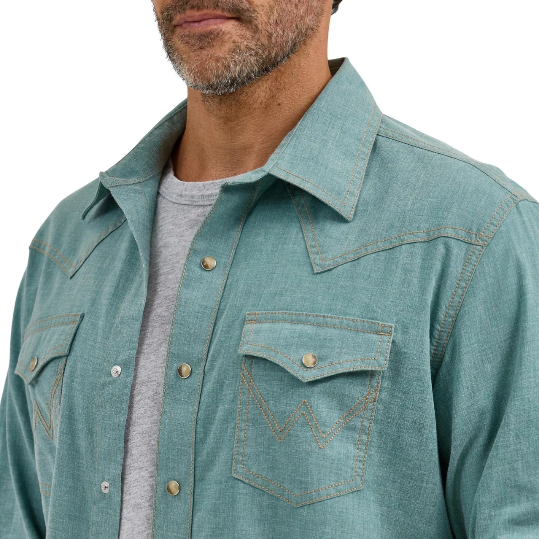 Men's Wrangler Retro® Premium Long Sleeve Shirt - Modern Fit 112368218 - Image 3