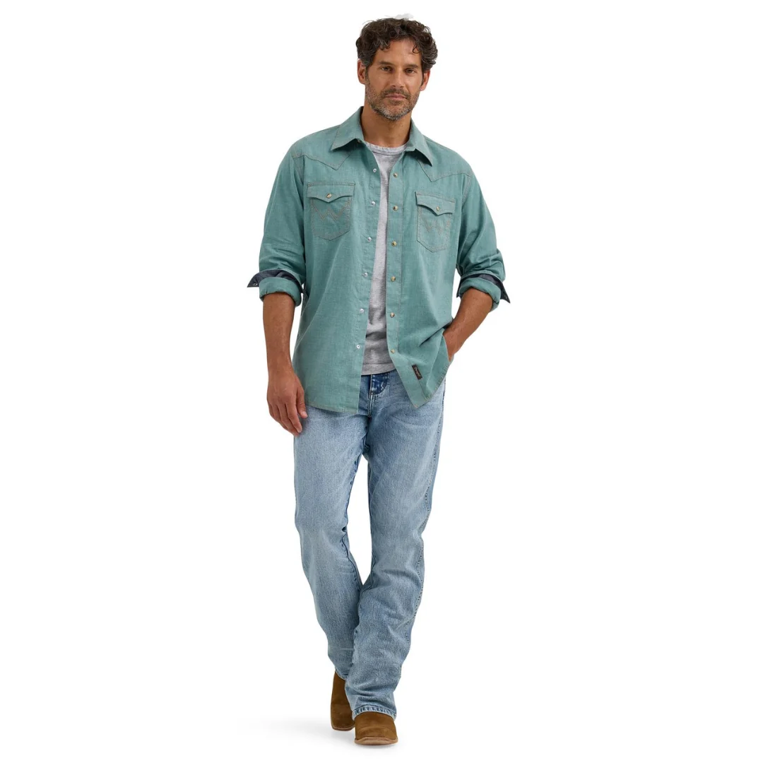 Men's Wrangler Retro® Premium Long Sleeve Shirt - Modern Fit 112368218 - Image 4