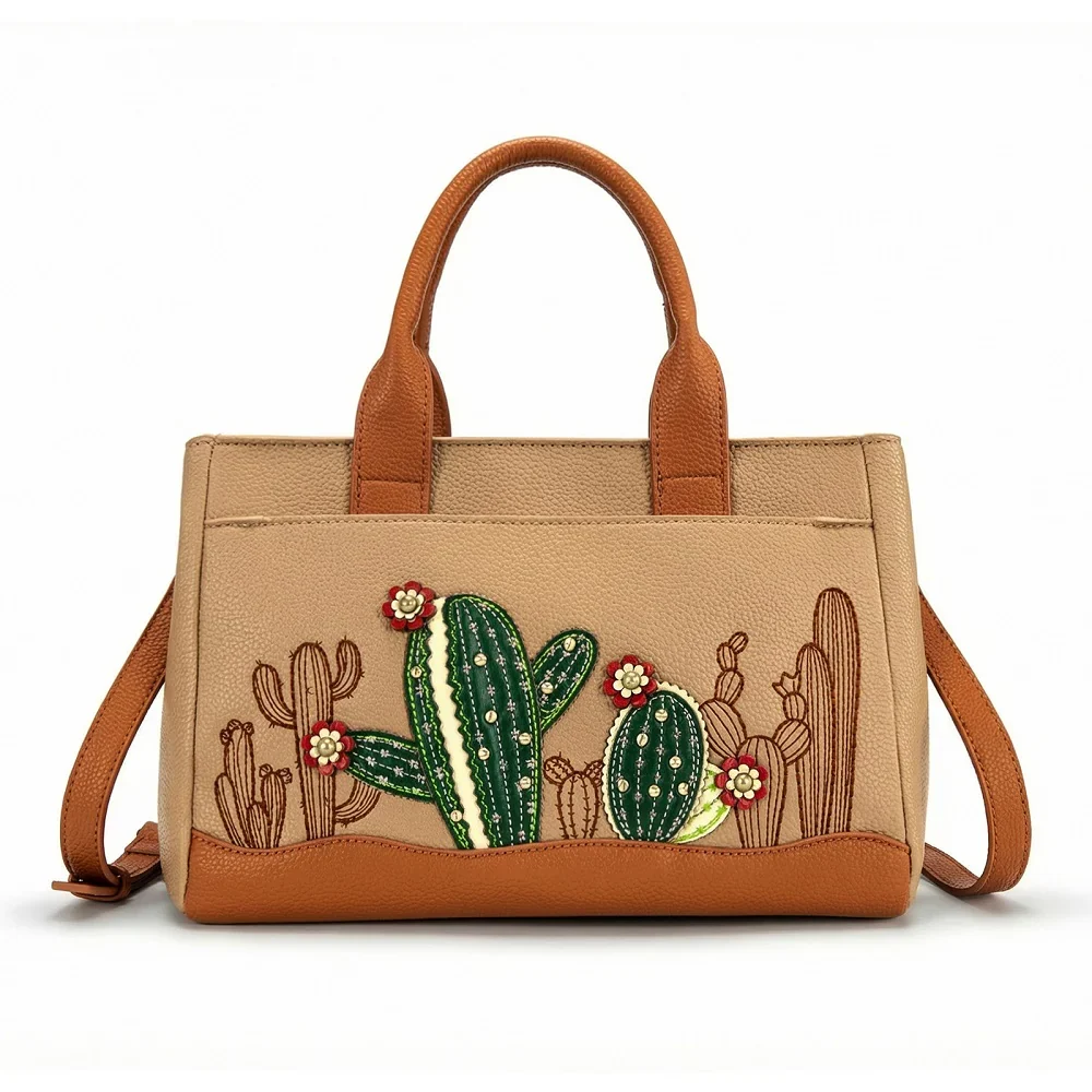 Montana West Cactus Embellished Crossbody Bag - Tan MW1376-8325TN