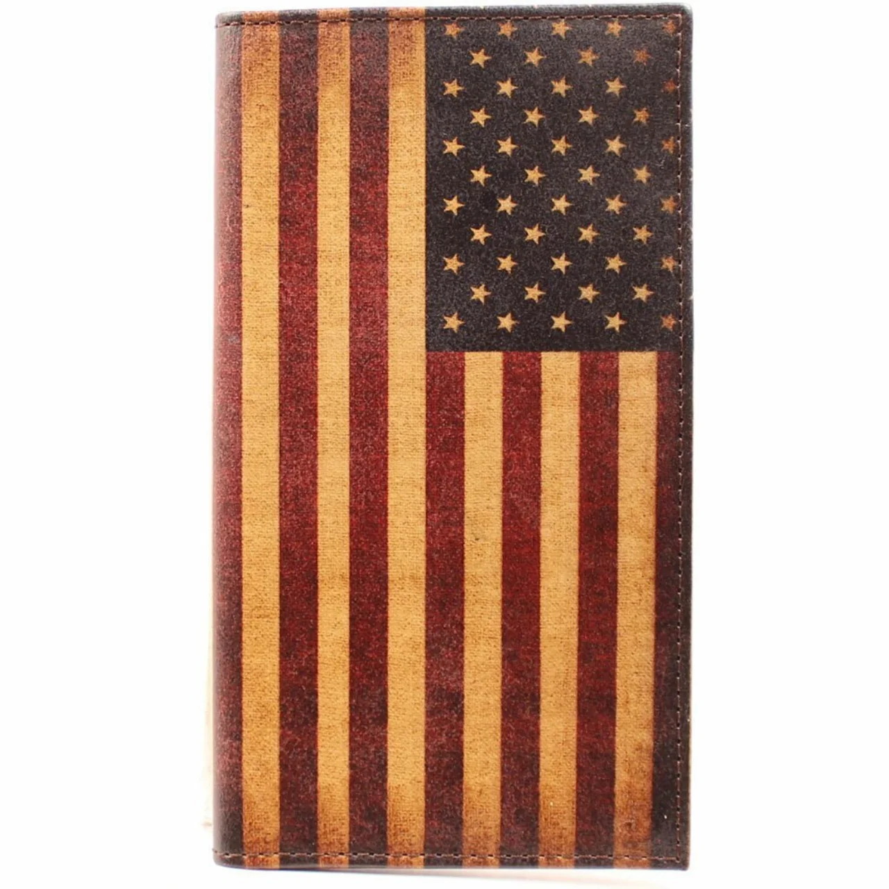 Nocona Vintage Leather US Flag Rodeo Wallet by M&F N5416497