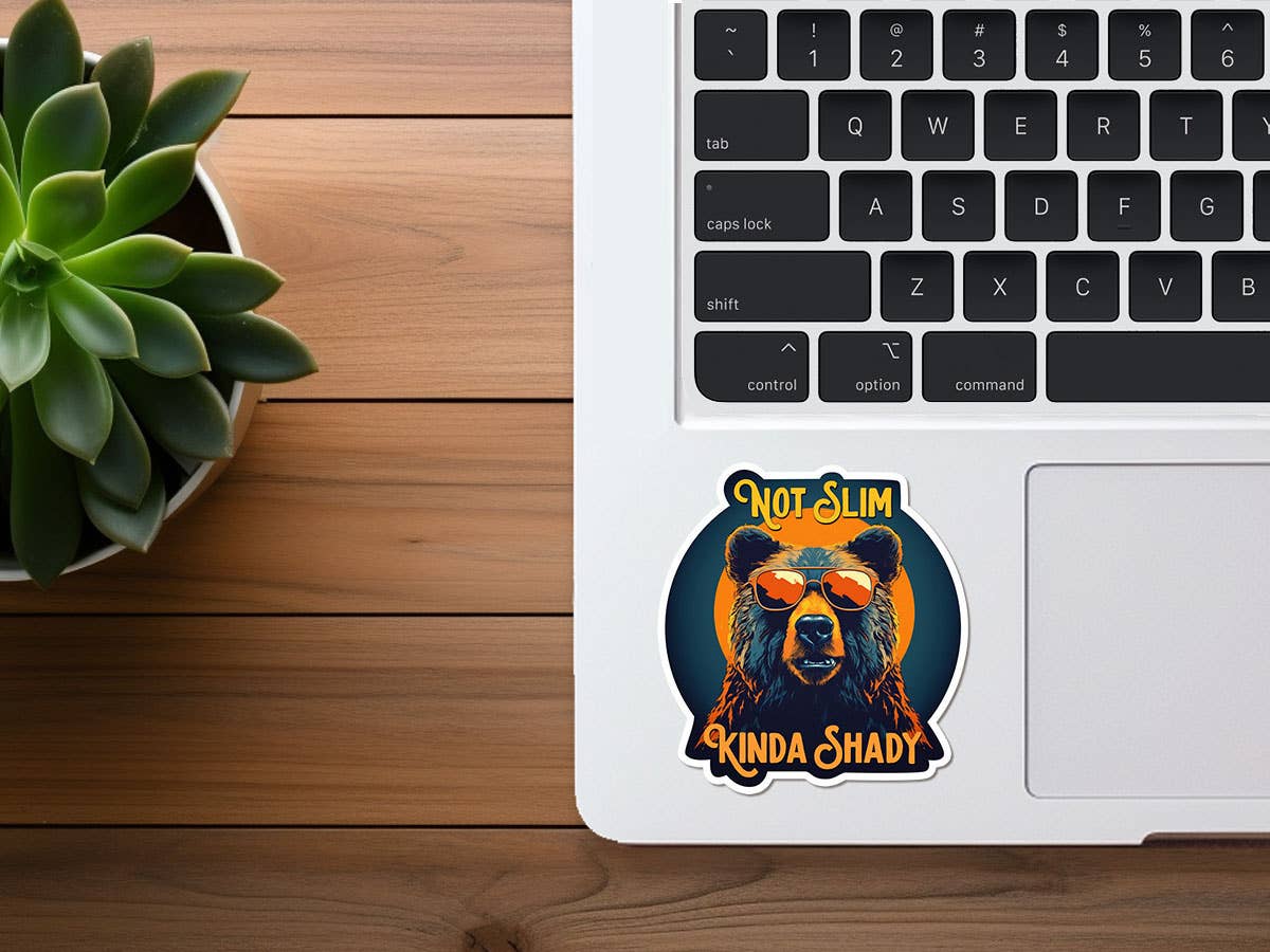 Not Slim, Kinda Shady | Outdoors | Bear | Funny Stickers - Image 2