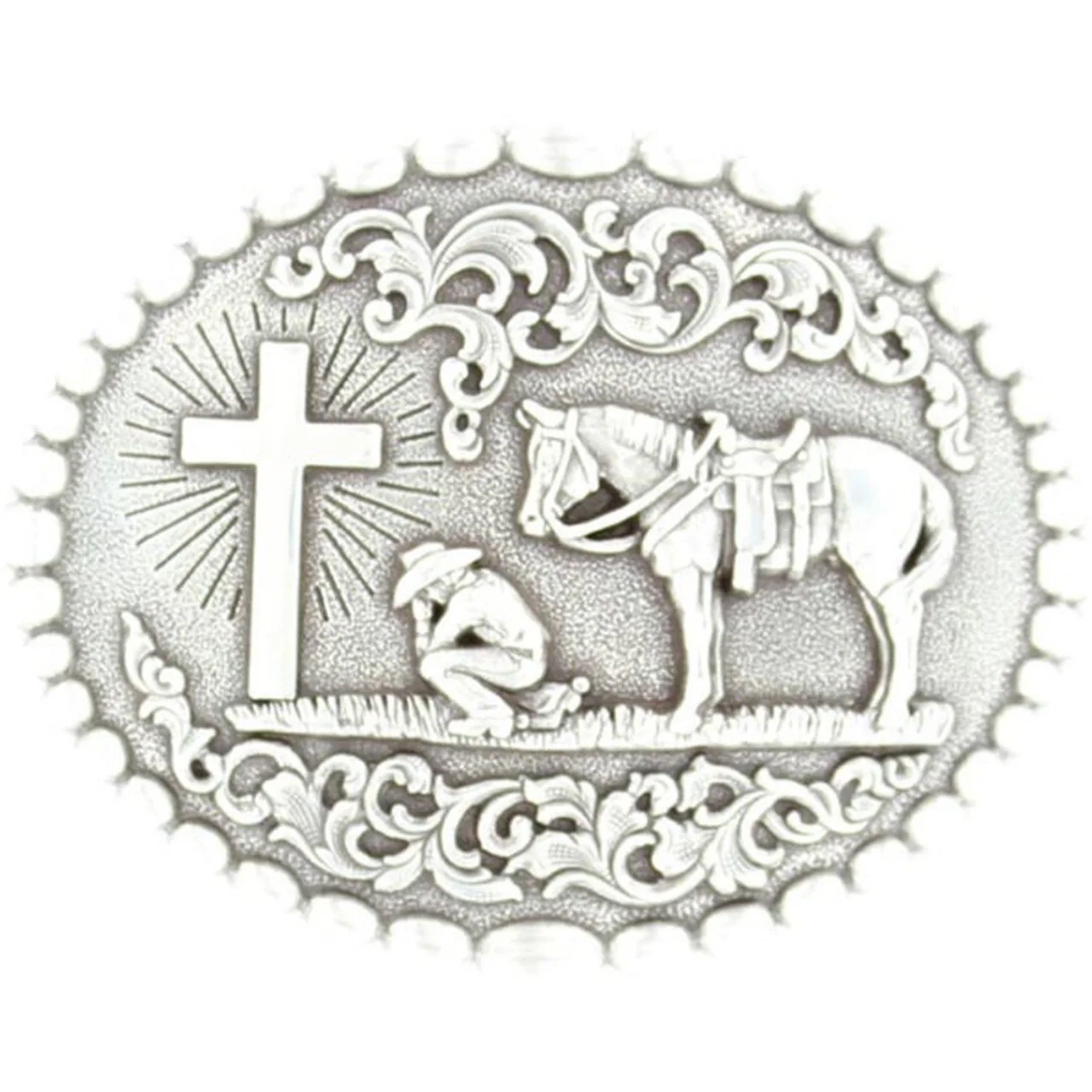 Oval Cowboy Prayer Buckle by Nocona 37374
