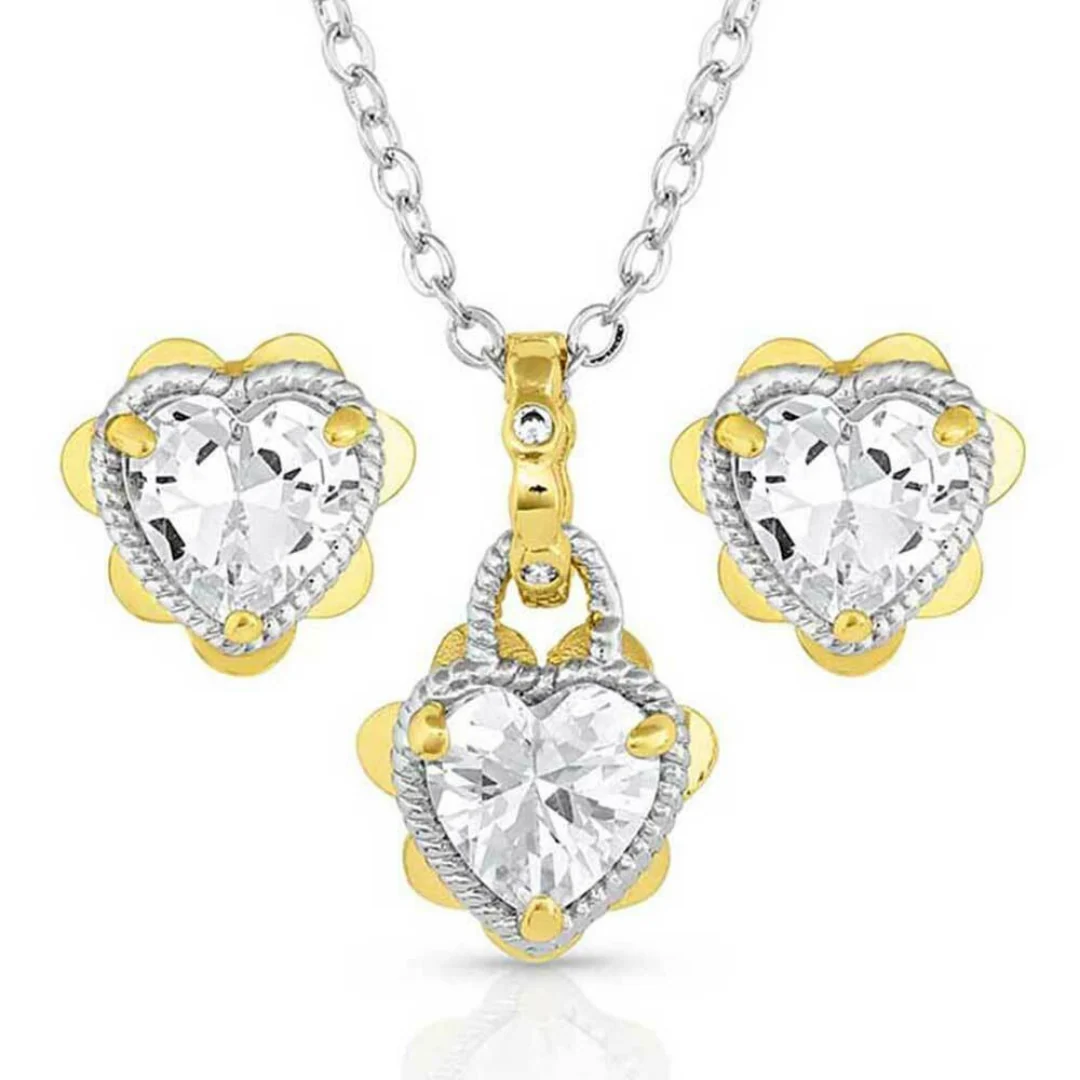 Petaled Heart Jewelry Set by Montana Silversmiths JS5279