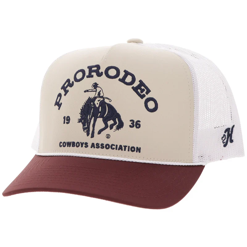 PRCA Tan / White 5-Panel Trucker Cap - 2663T-TNWH