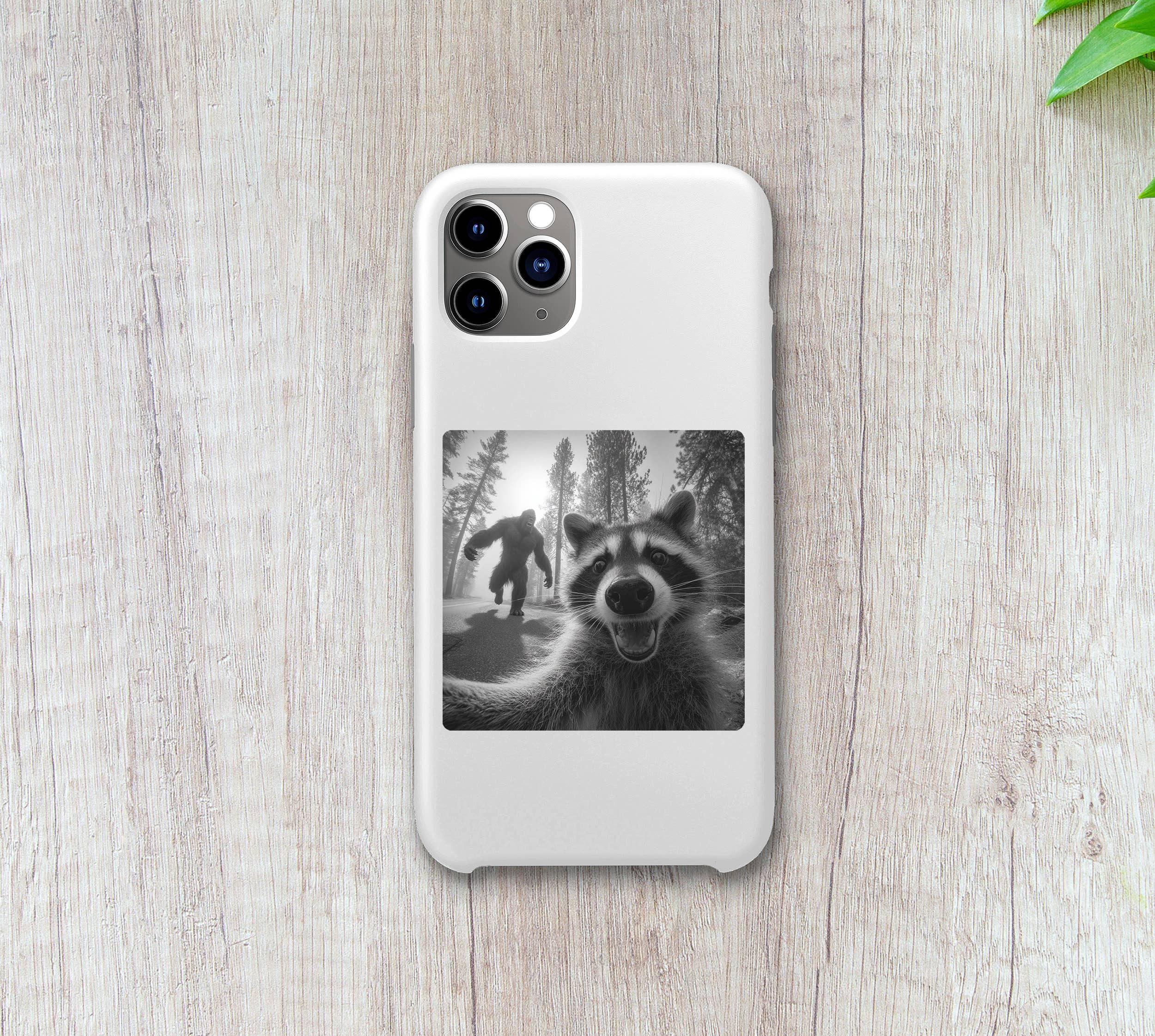 Raccoon Selfie Sasquatch Sticker | Funny Cryptid Vinyl Stick - Image 3