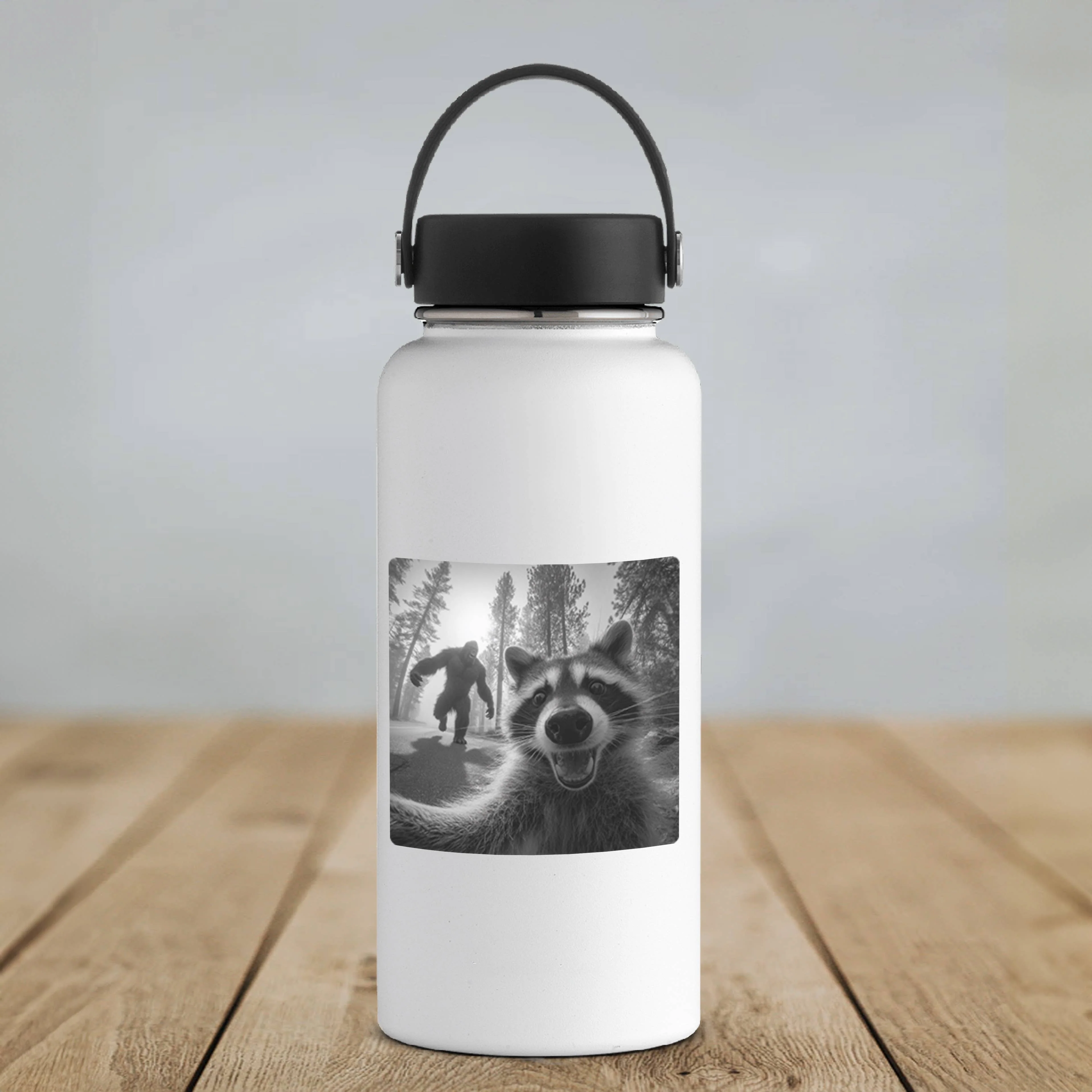 Raccoon Selfie Sasquatch Sticker | Funny Cryptid Vinyl Stick - Image 7
