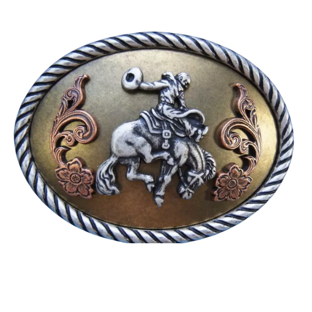 Oval Saddle Bronc with Copper Buckle 37014