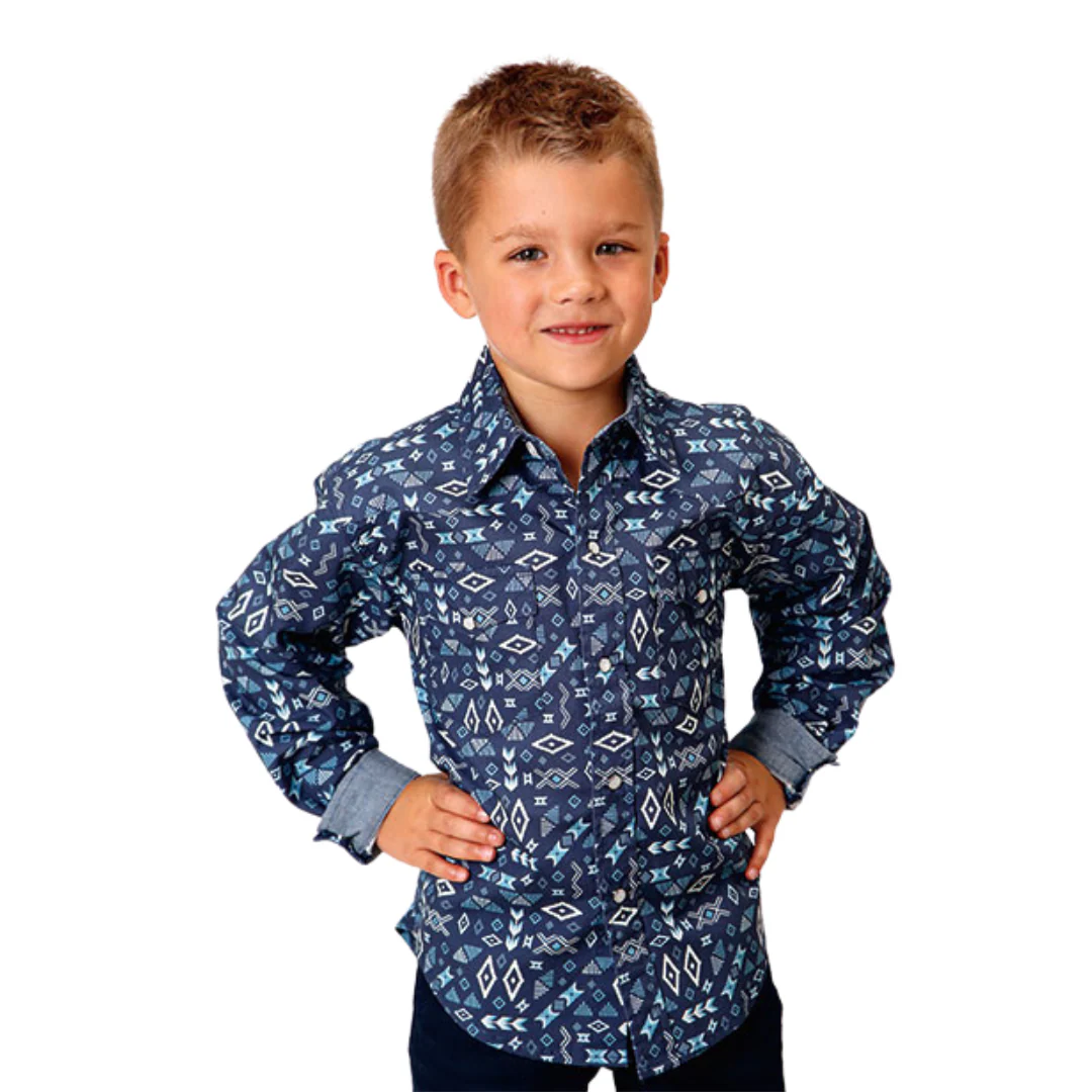 Roper Boy's All Around Aztec Print Blue 03-030-0064-4043