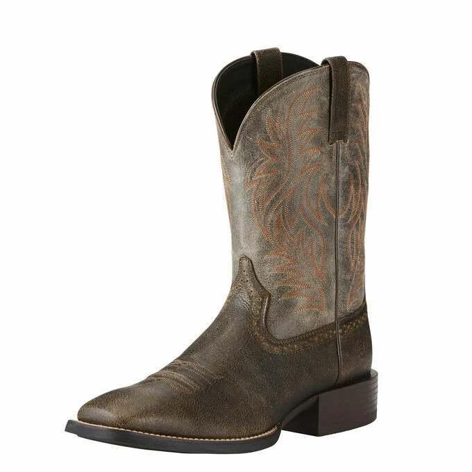 Sport Wide Square Toe Western Boot Brooklyn Brown Ashes 10019958 - Image 2