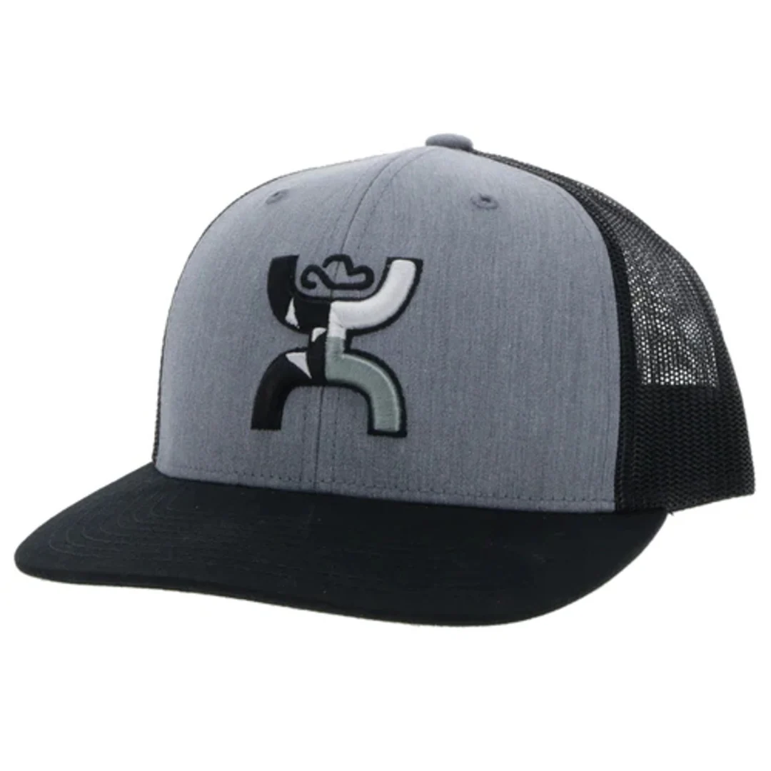 "Texican" Hooey Grey / Black 6-Panel Trucker with Black / Grey / White Hooey Logo - 2220T-GYBK