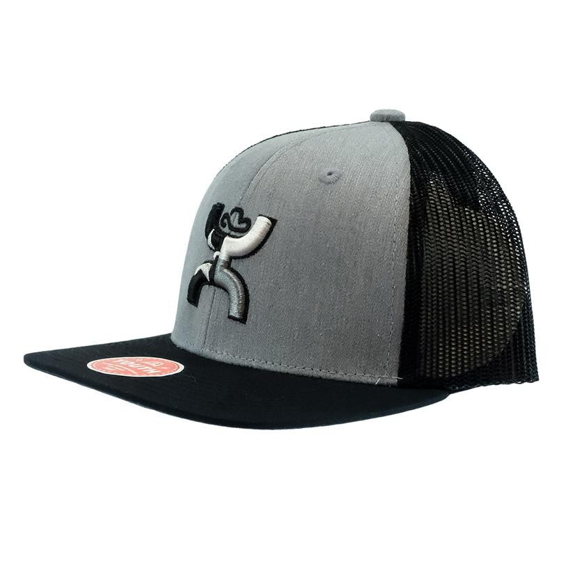 "Texican" Hooey Grey / Black 6-Panel Trucker with Black / Grey / White Hooey Logo - Youth - 2220T-GYBK-Y