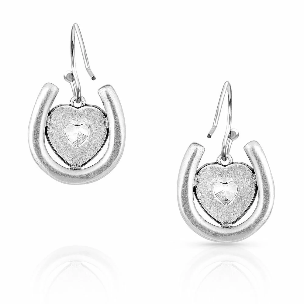 The Love Inside Luck Horseshoe Earrings By Montana Silversmiths ER4923 - Image 2