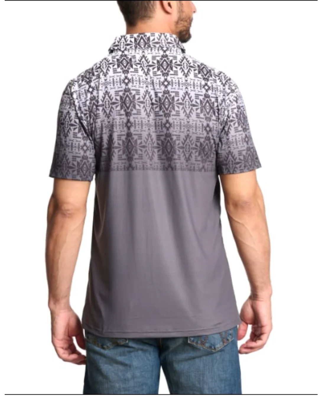 The Weekender Aztec Grey Short Sleeve Polo - Image 2