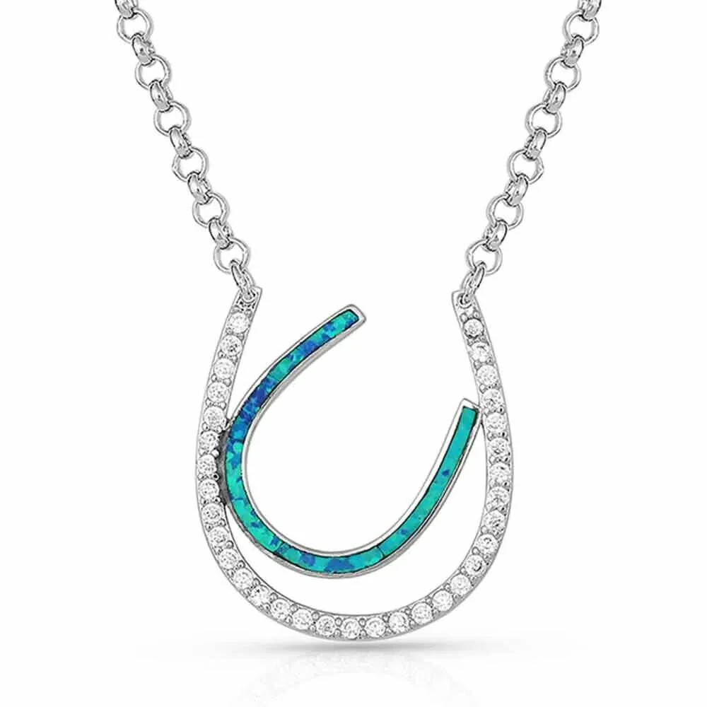 Tipping Luck Sparkly Horseshoe Necklace NC4921