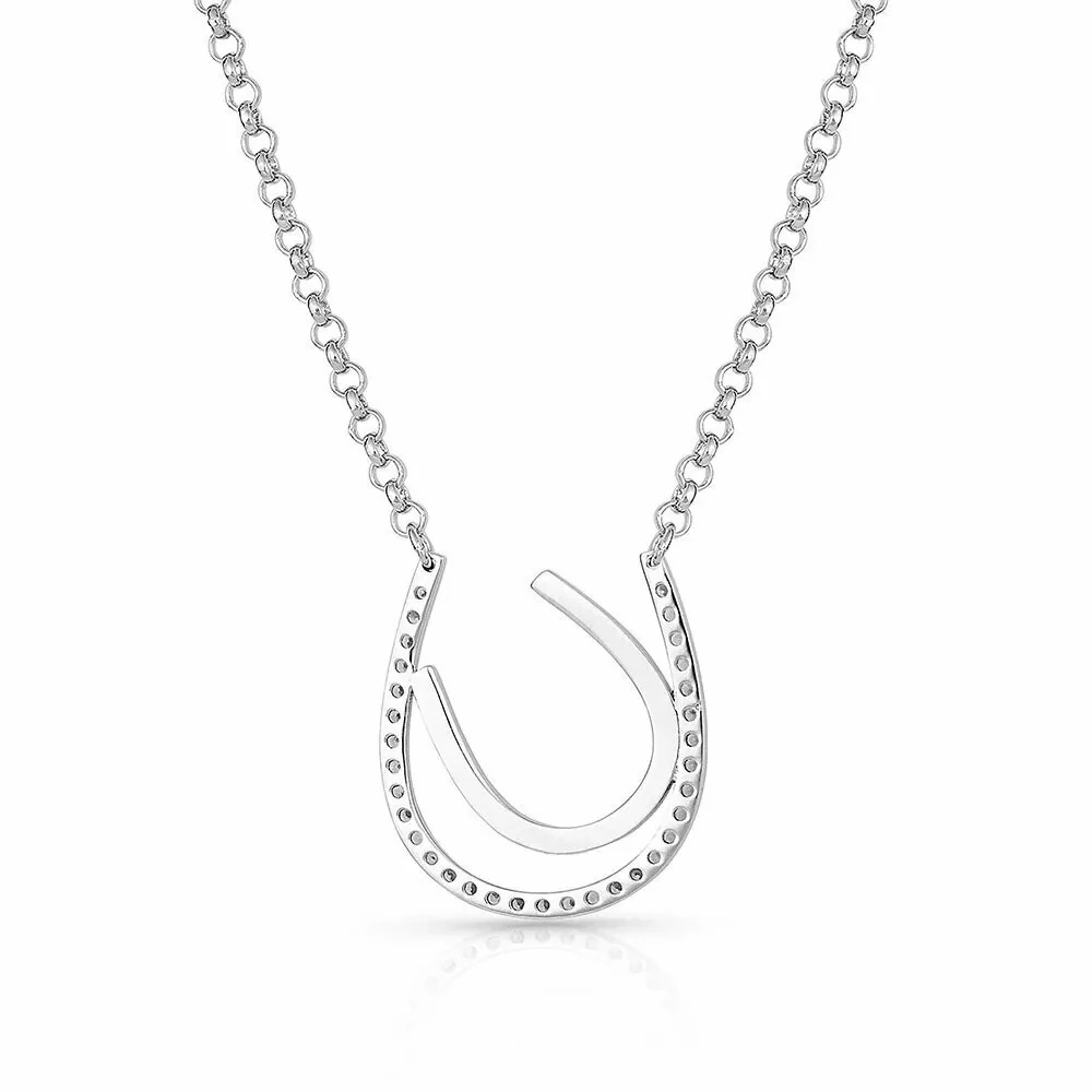 Tipping Luck Sparkly Horseshoe Necklace NC4921 - Image 2