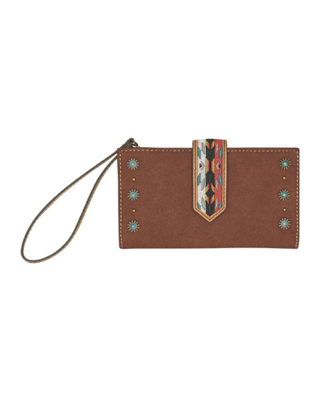 Tony Lama Wallet With Wristlet Southwest Embroidery Rowell Studs - 23135725W