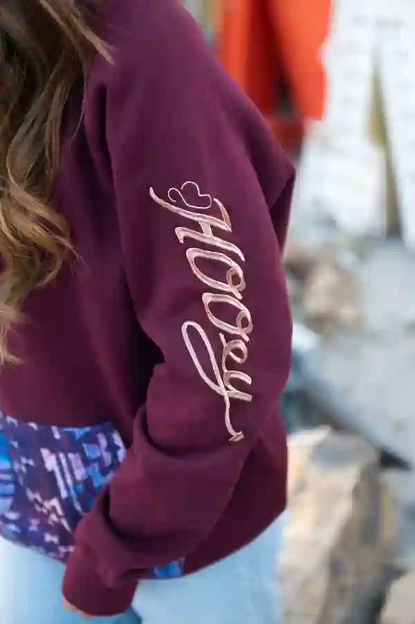 "Veracruz" Hooey Youth Maroon Hoodie With Aztec Hood HH1198MA-Y - Image 2